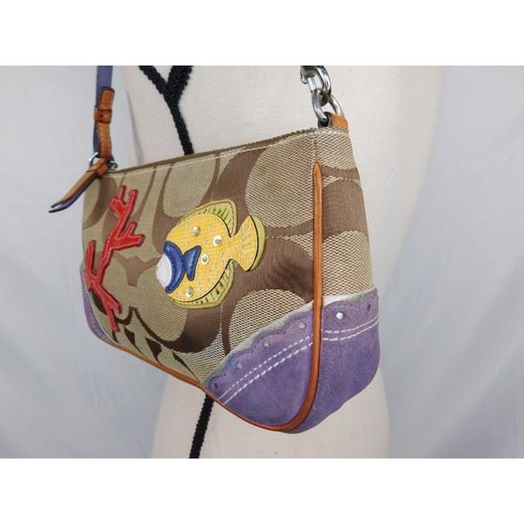 COACH Y2K Limited Edition Signature Fish Coral Applique Mini Baguette - Picture 4 of 12